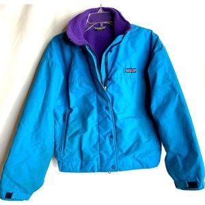 Vintage Patagonia Purple Fleece Lined Blue Winter Ski Jacket Kids Unisex 9/10